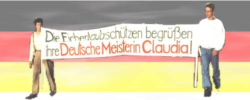 Die Eichenlaubschützen begrüßen ihre Deutsche Meisterin Claudia